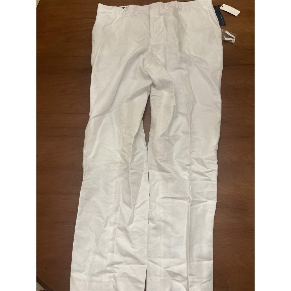 Perry Ellis Men's Pants White Linen Blend Size 38x34